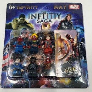 Superhero Minifigure Lot 6pc Comic Hero Characters Building Bricks Block Figures